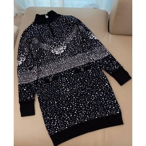 Letter 10.29 Starry Sky Print Turtleneck Zipper Wool Blend Knitted Women Comfortable Slim Fashion Dress New Style