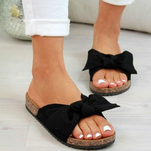 Butterfly-knot Flat Beach Slipper For Woman Bohemian Style Non-slip Flat Flip Flops Womens Shoes Zapatos De Mujer Slaps Women