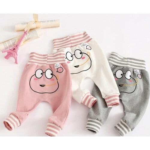 Baby Girl Boy Pants Spring Autumn Toddler Kids Cartoon Mouse Frog Cotton Trousers Hight Waist Pants for Children