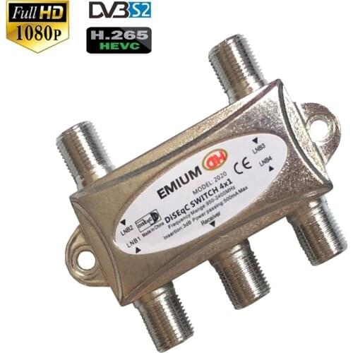 Satellite DiSEqc Switch 4 IN 1 port best signal Multi-Switch Splitter diseqc 2.0 LNB antenna dish For tv box Receiver sks