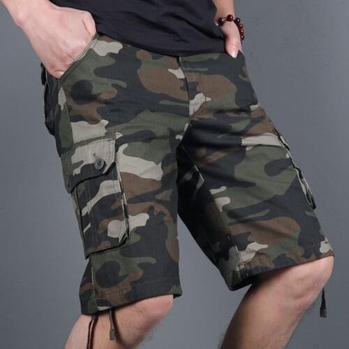 Outdoor Tactical Hiking Shorts Men Summer Camouflage Combat Cotton Multi-pocket Baggy Overalls Climbing Camping Sports Shorts