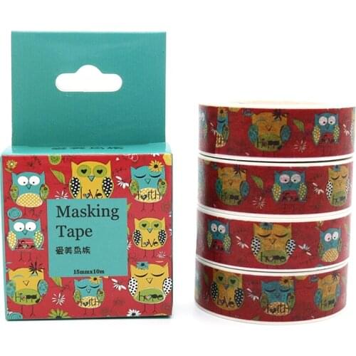 Box Package Kawaii Colorful Bird Washi Tape Masking Tape Decorative Scrapbooking Office Adhesive DIY Sticker Label Tape 10m*15mm