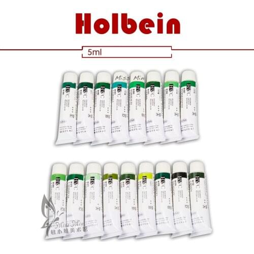 Japanese Holbein Watercolor Paint Tube Solid Watercolour Pigment Green Series Acuarelas
