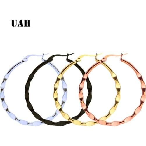 UAH Women Earrings, 25mm-60mm EARING HOOP,small or large basketball wives Stainless Steel Hoop Earrings, Party Jewelry