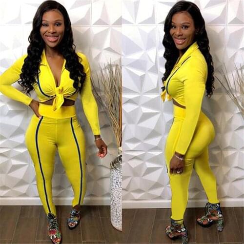 Fitness Casual Tracksuit Women Set Two Pieces Outfits Autumn Long Sleeve Crop Top and Pants Legging Sets Sportwear Matching Sets