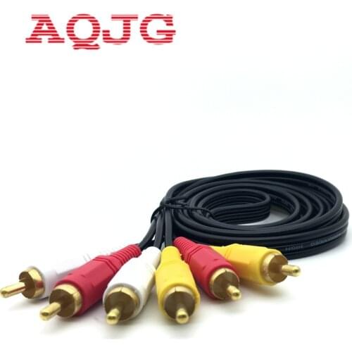 1.5m/3m/5m 3 RCA to RCA Audio Video Cable Male to Male 3RCA to 3RCA Audio Video AV Cable Cord Wire for DVD TV