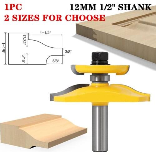 1pc 12mm/12.7mm Shank Ogee Woodworking Tenon Cutter Tools Raised Panel Router Bit With Back Cutter