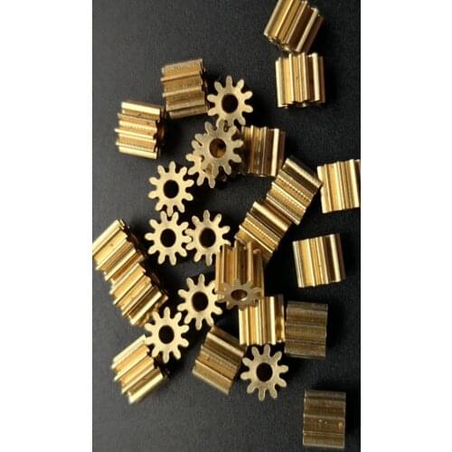 10pcs/Lot 0.5Modulus 10Teeth Brass Copper Gear Hole 1.5/2/2.3/3/3.16mm Thickness 5mm/6.4mm/10mm