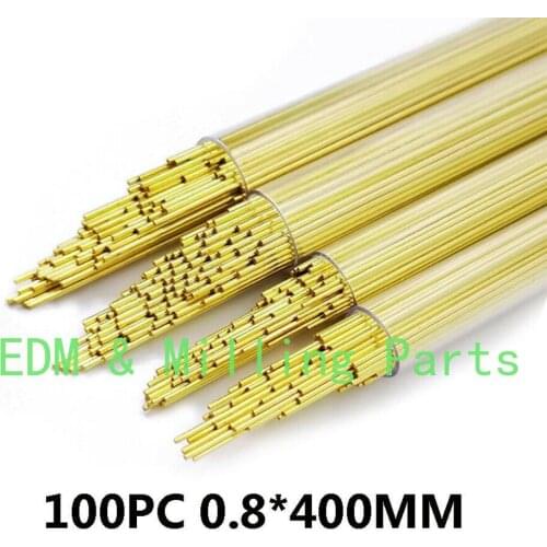 100PCS CNC EDM Drilling Machine Brass Electrode Single-Channel Tube 0.8MMX400MM For Drilling Machine Mill Part