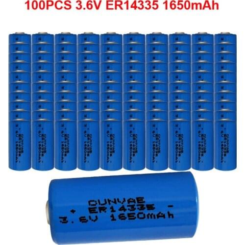 100PCS ER14335 14335 1650mah LiSOCL2 battery 2/3AA Li-ion batteries for video camera electric equipment wireless free shipping
