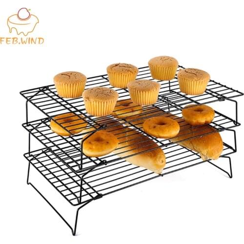 2/5/3-Tier Stackable Cooling Rack For Cookie/Cake/Bread/Pie Etc Non Stick Metal Baking Cooling Rack Wire Racks Baking Tools 810