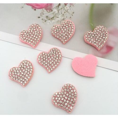 20pcs Cute Heart AB Rhinestone Applique Sew on Patch for Clothing Dess Diy Patches beaded applique sweater applique