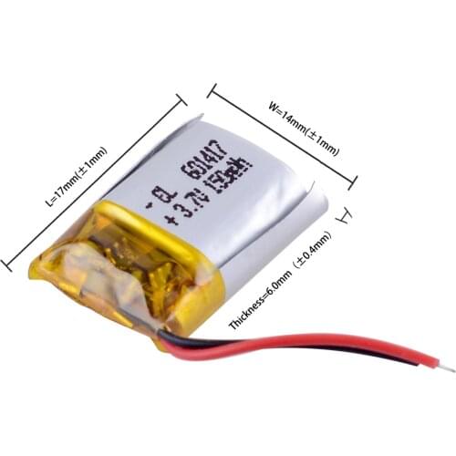 3pcs/Lot 3.7V 100mAh LiPo Rechargeable Battery Lithium Polymer li ion 601417 For Mp4 Mp5 DVD E-book bluetooth headset headphone