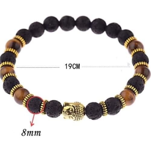 8mm bohemian multicolor Agate beads Chakra Reiki Buddha Yoga Bracelet elastic adjustable Volcanic Stone Bangles ui3cc