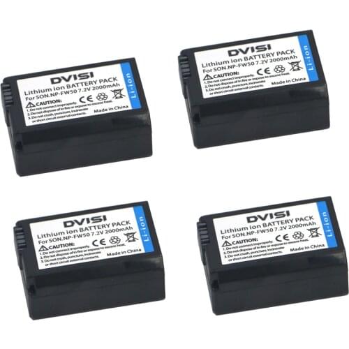 4Pcs NP-FW50 FW50 NPFW50 Rechargeable Battery for Sony Alpha 7 7R II 7S a7S a7R II a5000 NEX-7 SLT-A37 DSC-RX10 RX10 II III 7SM2