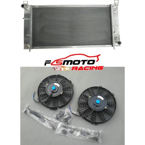 For CHEVY/GMC 2000-2006 TAHOE/YUKON AT MT Aluminum Radiator + two fan 2000 2001 2002 2003 2004 2005 2006