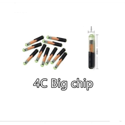 Free shipping 10pcs blank new ID4C Glass Transponder Chip For Toyota Ford car key