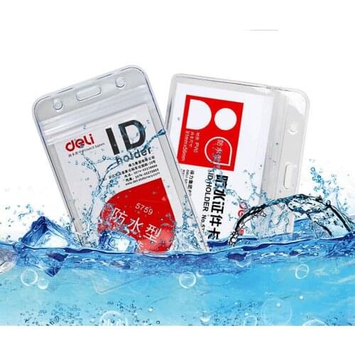 Bulk 10pcs Water Resistance Clear PVC ID Card Holder ID Badge Holder Name Sleeve Exhibition Shell Office school entrance Case