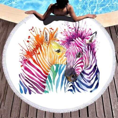 Colorful Hand-painted Animal Digital Print Bath Towel Fashion Mens and Womens Bathrooms Soak Up Water Quick Dry Beach Towels