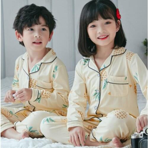 Kids Pajamas 2020 Spring Cotton Childrens Pyjamas Girls Boys Sleepwear Nightwear Baby Infant Clothes Animal Cartoon Pajama Sets