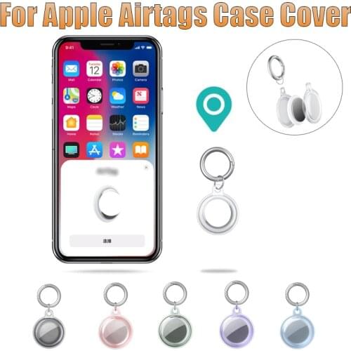 For Apple Airtag Locator Tracker TPU Colorful Soft Plastic Shell Protective Sleeve Metal Ring Anti-lost Tracker For Apple Airtag