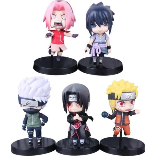 5Pcs/Set 9-10cm Japan Jump Comics Action Figures Kakashi Sakura Sasuke Itachi PVC Toys Model Figurine