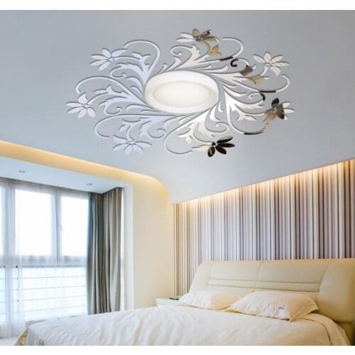 European Mirror sticker for ceilling decoration, DIY Top ceilling mirror wall sticker , top lighting the ceiling Chandelier arou