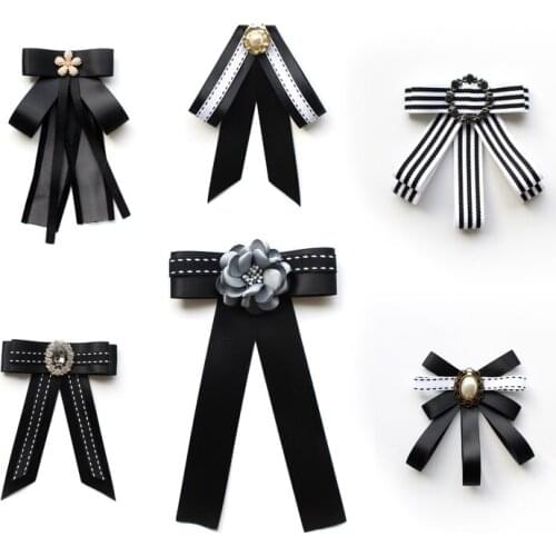 British Handmade Style Shirt Bow Tie Female Tie Student Professional Dress Bow Accessories Fashion Joker Jewelry Black
