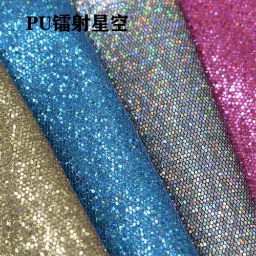 Synthetic glitter PVC laser snake leather material