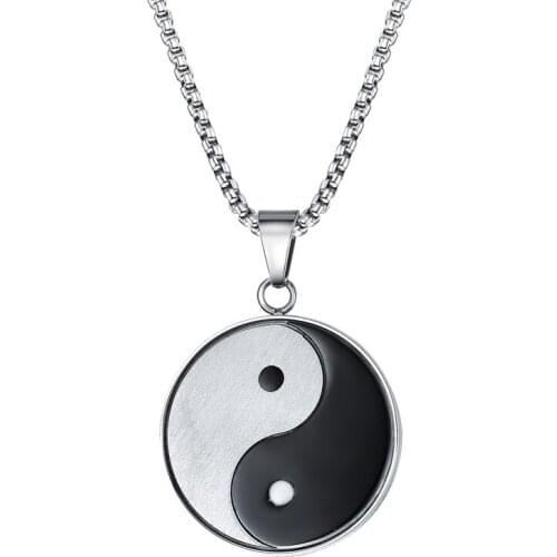 Titanium Steel Pendant Tai Chi Bagua Yin Yang Pendant Stainless Steel Pendant Taoist Jewelry Wholesale N00568