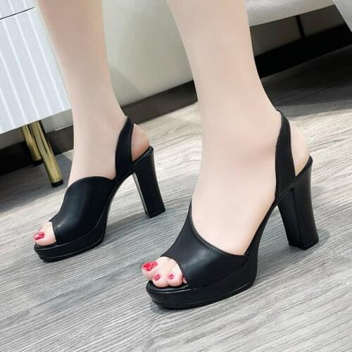 Logoneone Womens Top Selling 10Cm Heel-height Sandals Women High Heel Stilettos Sexy Pumps Summer Shoes Peep Toe Women Pumps