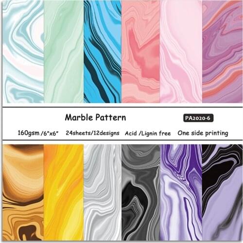 Marble 24 sheet 6"X6" Scrapbooking Design Patterned Paper Pack Handmade Craft Paper Craft Background Pad AlinaCraft