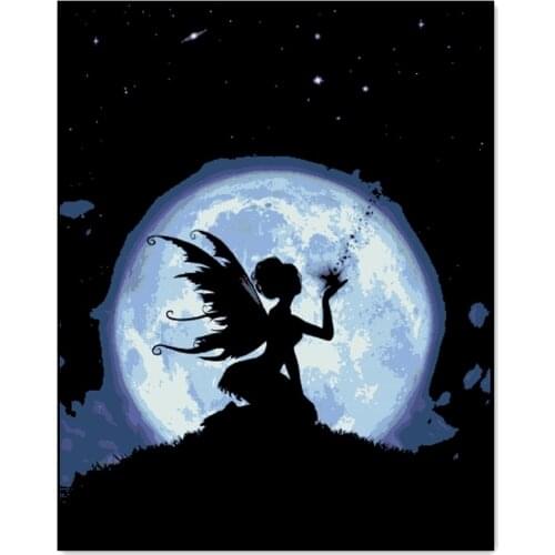 Catch a falling Star cross stitch package fairy aida 18ct 14ct 11ct black cloth people kit embroidery DIY handmade needlework
