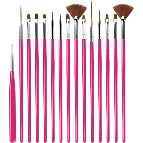 15pcs/Set Phototherapy Pen Crystal Silicone Point Drill Pen Color Painting Brush Drill Collection Beauty Nail Art Tools Set