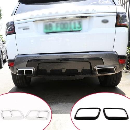 2 pcs Shiny Silver Chrome Stainless Steel Exhaust Pipe Cover Trim For Range Rover Sport 2018 2019 Year Accessories