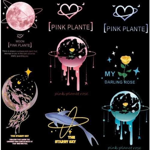 Whale Patch UFO Patches Iron On Patches For Clothing Diy Star Transfer Patches Thermal Sticker On Clothes Appliques For T-shirt