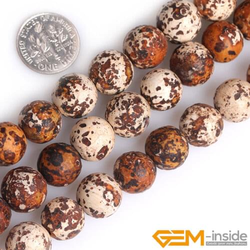 Natural Stone Wood Texture Agates Round Loose Spacer Accessorries Beads For Jewelry Making Strand 15 inch DIY Gifts For Women