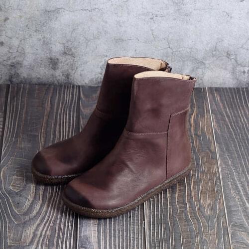 Careaymade-New Womens boots handmade cowhide leather Martin boots fashion boots womens short boots leisure art boots