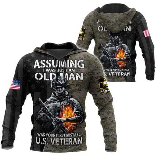 PLstar Cosmos 3DPrint Newest Army Soldier Veteran Art Men/Women Cozy Hrajuku Casual Streetwear Hoodies/Zip/Sweatshirt T-8