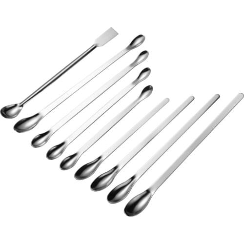 UKCOCO 9PCS Sampling Spoons Durable Practical Stainless Steel Spoon Pack for Home Use Take Medicine Use