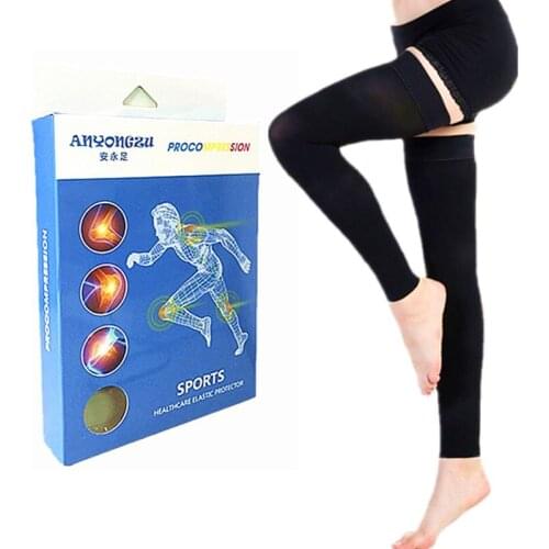 High Tube Silicone Antiskid Functional Pressure Leg Warmers Medical Prevent Varicose Veins Warm Shaping Compression Stockings