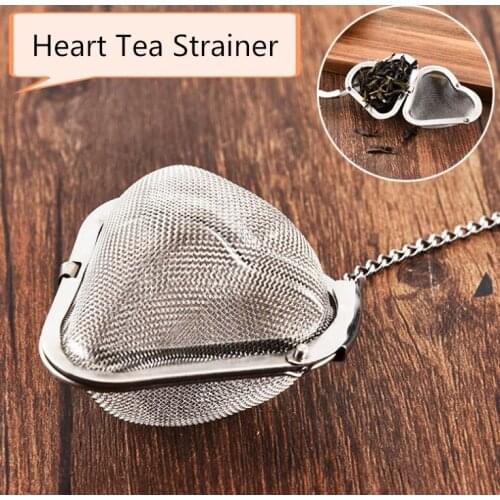 Stainless Steel Reticular Heart Shaped Tea Strainer Teas Infuser Silvery Home Practical Hook Season Packet SN1131