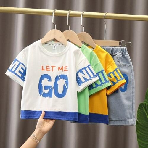 Boys Tracksuit Children Baby Clothes Sets Casual Kids Clothes 2 Piece Set Clothing 3 Colors Cool Boy T-Shirt + Shorts Clothing