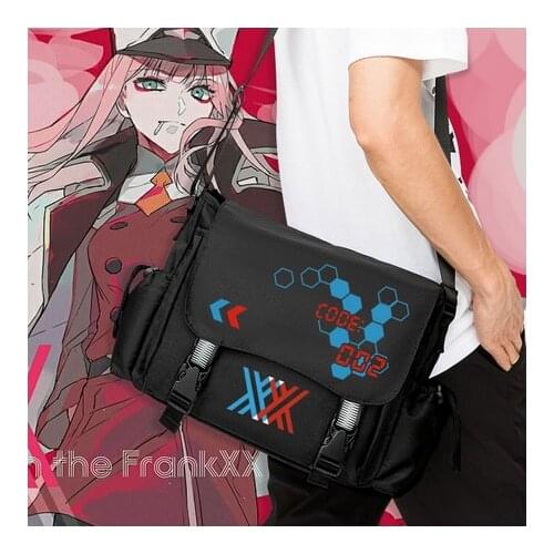 Anime DARLING in the FRANXX 02 Zero Two Cosplay Satchel Shoulders Bag Fashion Women Men Casual Messenger Bag Student Schoolbag