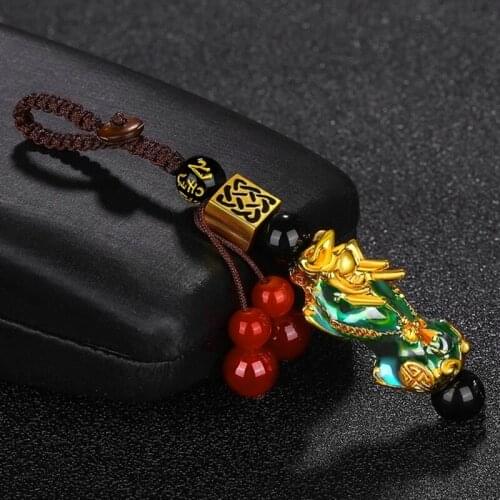 Keychain Pendant Pixiu Key Pendant Mens and Womens Temperature Discoloration Pixiu Lucky Transfer Pendant Internet-famous