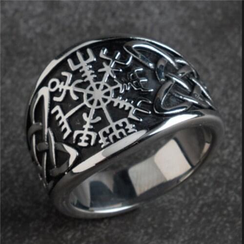 Vintage Nordic Viking Mens Ring Domineering Hip Hop Personality Ring