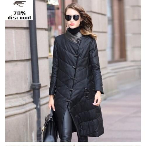 Genuine Leather Jacket Winter Jacket Women Korean Long Down Jackets for Women Real Sheepskin Coat Chaqueta Mujer MY4036
