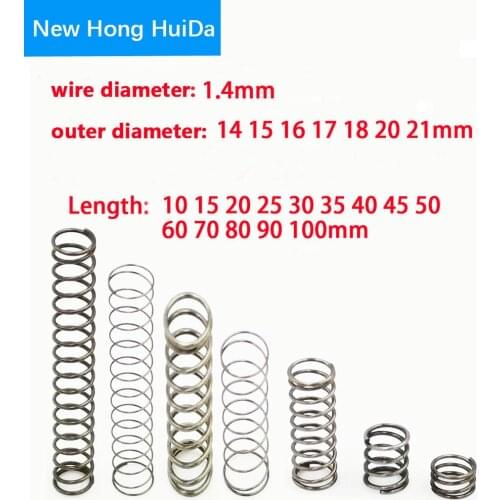1.4 Wire Diameter OD 14 15 16 17 18 20 21Y-type Rotor Return Compression Pressure Spring 10-100mm 304Stainless Steel
