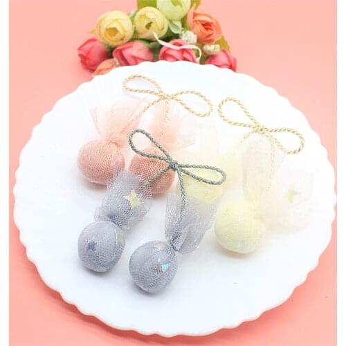 10Pcs/Lot Candy Color Yarn Cherry Padded Appliques For DIY Handmade Children Hair Clip Accessories And Hat Shoes Socks Patches