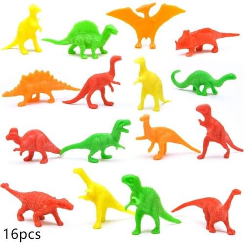 16pcs A Set Dinosaur Models Mini Simulation Jurassic Tyrannosaurus Raptor Dinosaur Toy Children Christmas BirthdayToy Gift